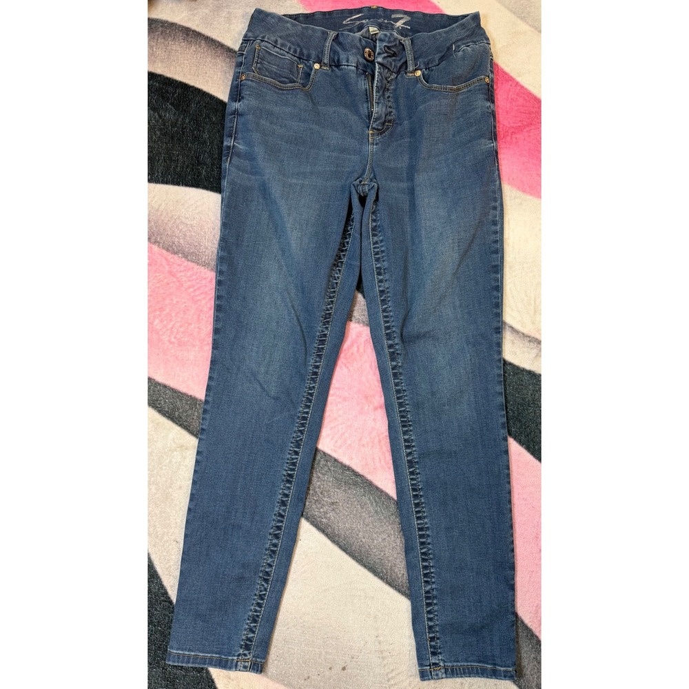 Seven7 Womens Skinny Jeans Medium Wash Blue Denim Slim Fit Size 12